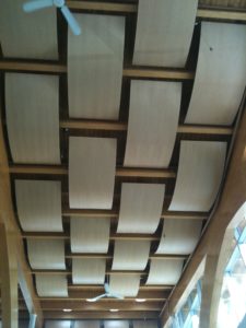 wooden wave ceiling design