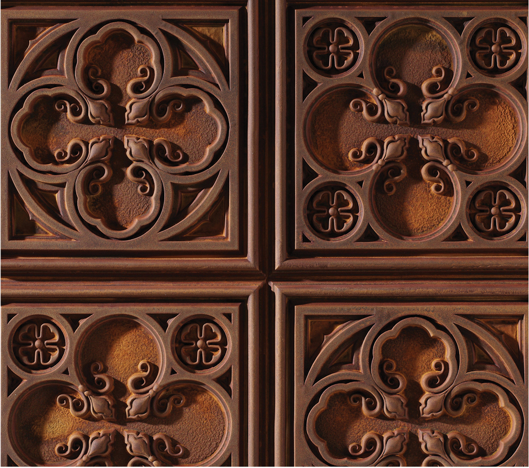 PP_6d - Alhambra alhambra brown vintage engraved square panel