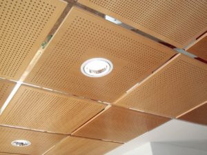 ceiling panels with square dots