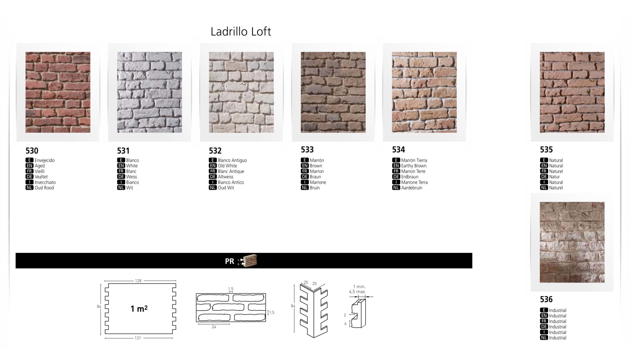 Panel Piedra Color Brick Loft Ladrillo - Vibe