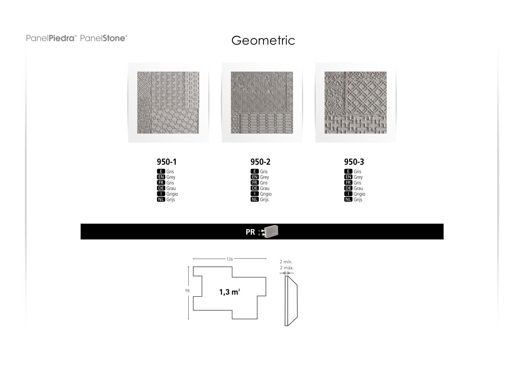 Panel Piedra and Panel Stone Geometric Color - Vibe