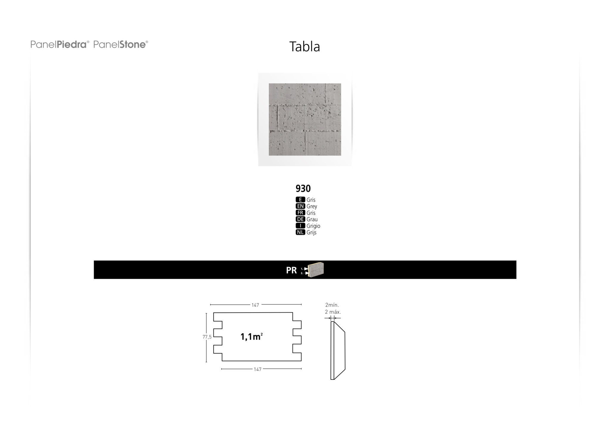 Panel Piedra and Panel Stone Tabla Color - Vibe